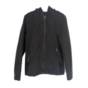 Lululemon Athletica Black Full Zip Cross Cut Hoodie Top LM4633S  Mens Size Small